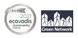 Silver 2021 hos ecovadis (Sustainability rating) og ISO 14001 certificering
