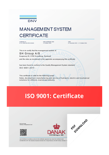 Management System Certificate | ISO 9001: 2015