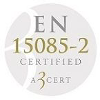 Vi er EN 15085-2 Certified | A3Cert