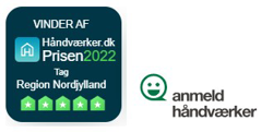 Medlem af Anmeld Håndværker og Vinder af Håndværker.dk Prisen for bedst anbefalede tagfirma i Nordjylland i 2019, 2020, 2021 og 2022