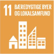 Verdensmål 11: Urbangarden skaber robuste, grønne byrum, der fremmer trivsel og biodiversitet. De genanvendte materialer bidrager til mere bæredygtige byer.