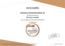 I 2023 blev vi tildelt ecovardis bronze medalje